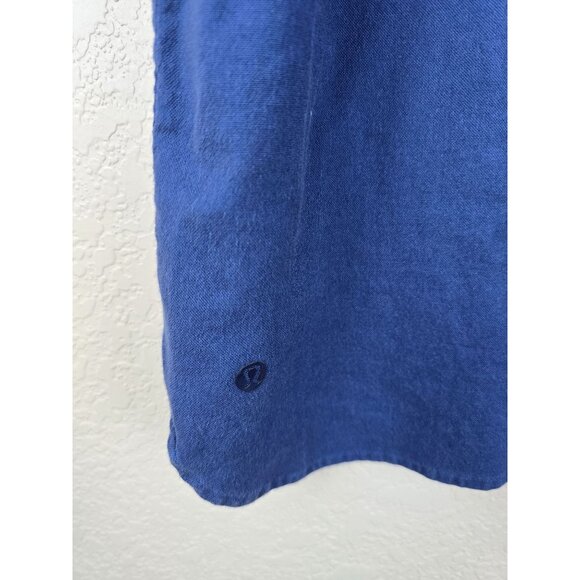 Lululemon Mens Blue Short Sleeve Button-Up Shirt XL Cotton Polyester Blend - Picture 4 of 7